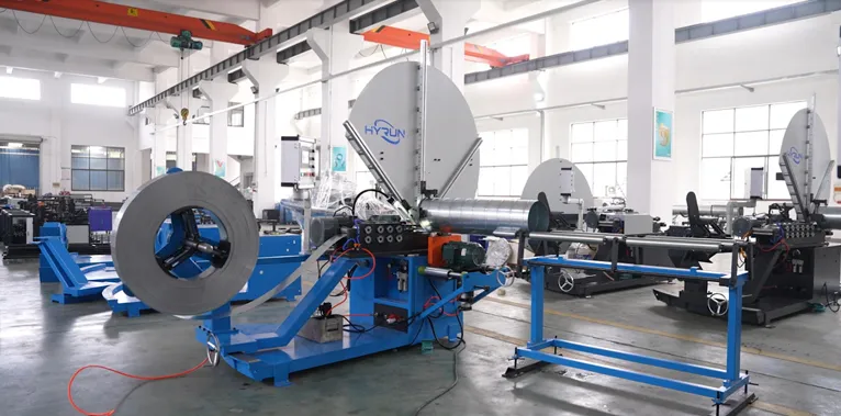 Steel Belt Spiral Duct Machine With 4 Sets Forming Rollers